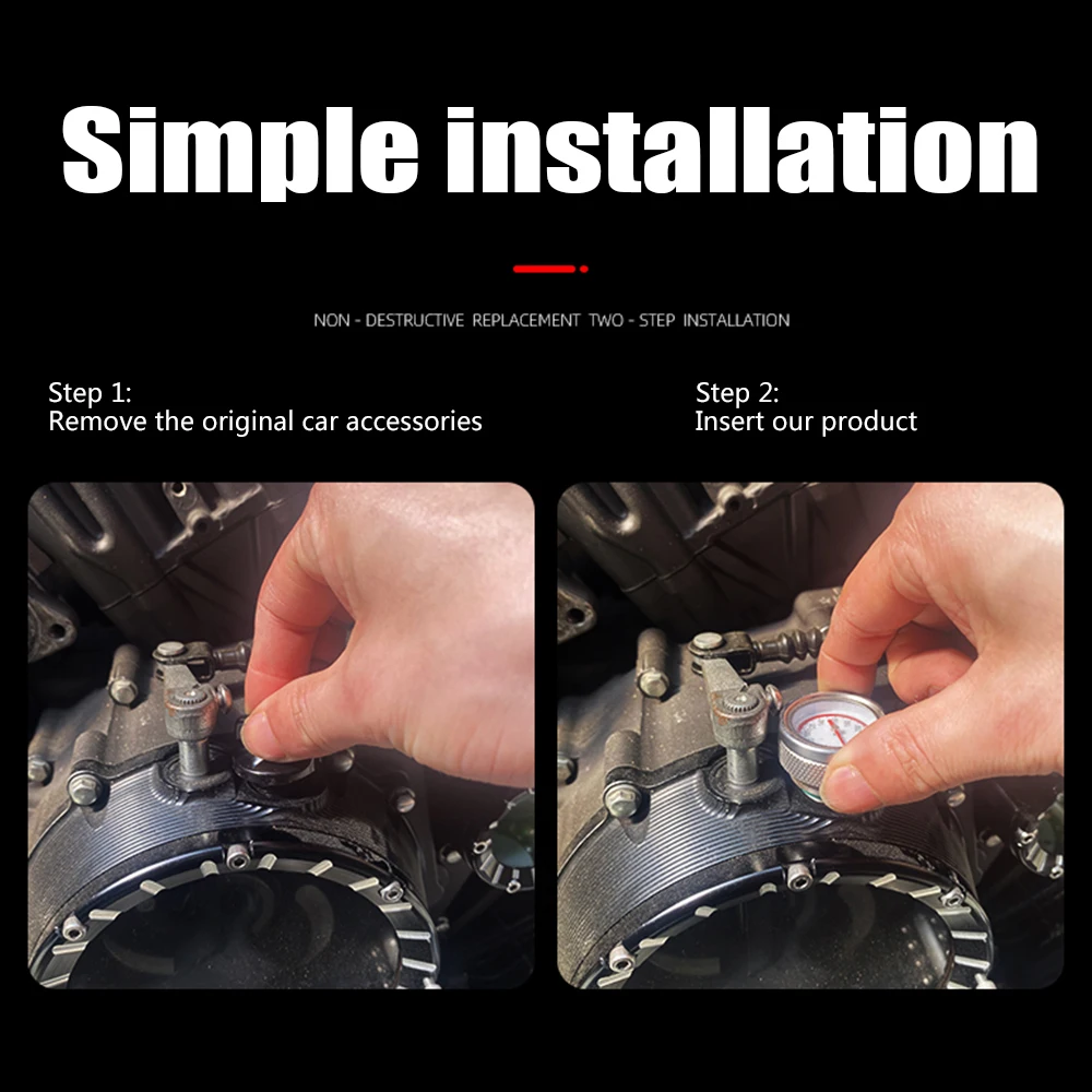 M20x1.5 Motorcycle Fuel Tank Cap With Oil Temperature Gauge Engine Valve Cover Oil Filler Cap For Haojue TR300 / Harley X350