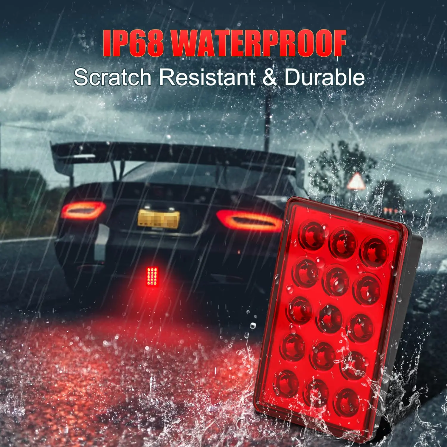 Feux de freinage à LED pour voiture SUV et moto, feux arrière, lampes de signalisation de sécurité, clignotants automatiques, barrage iodées, 12V, 15LED