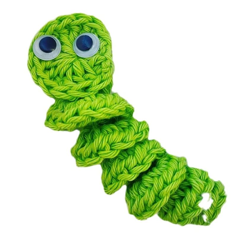 Handmade Emotional Support Worry Worm Gift, Crochet Worry Worm Inspirational Cares For You, Cute Knitted Gift