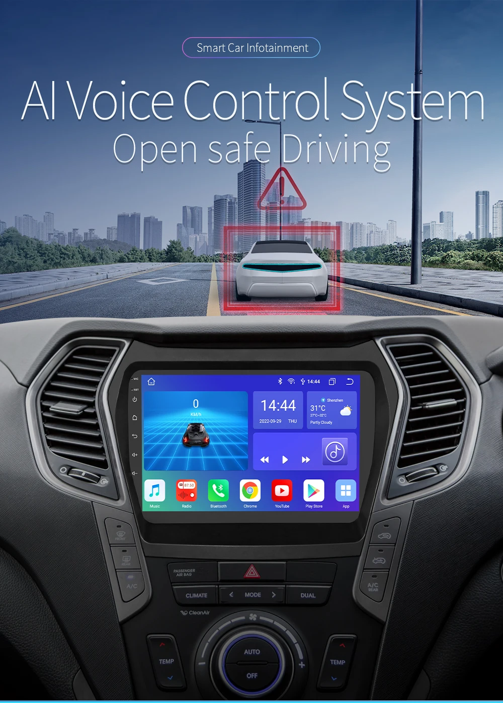 thumbnail image 2 of 2 32G] Android 13 Car Stereo For Hyundai Santa Fe IX45 2013-2018 With Apple Carplay 2 of 12