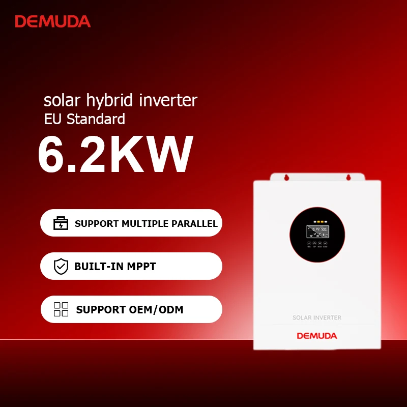 

DEMUDA 4.2kw 24v Hybrid Solar Inverter 5kva 48v 6.2 Kw Hybrid Inverter MPPT Solar Storage Invertor For Solar Panels System