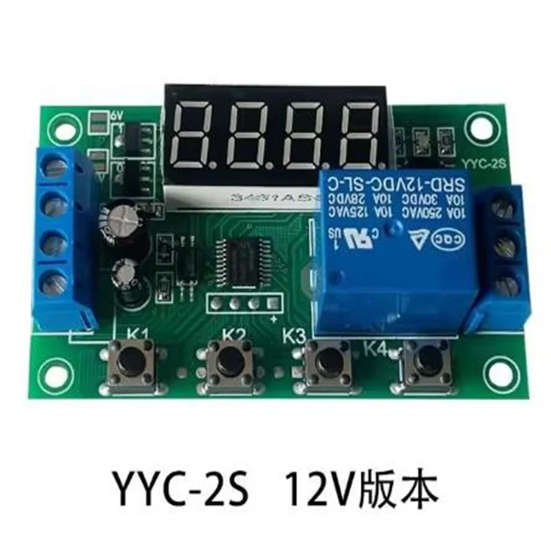 YYC-2S LED Display Adjustable Programmable delay time relay module 5V12V24V fixed time decoupling pulse cycle power off trigger