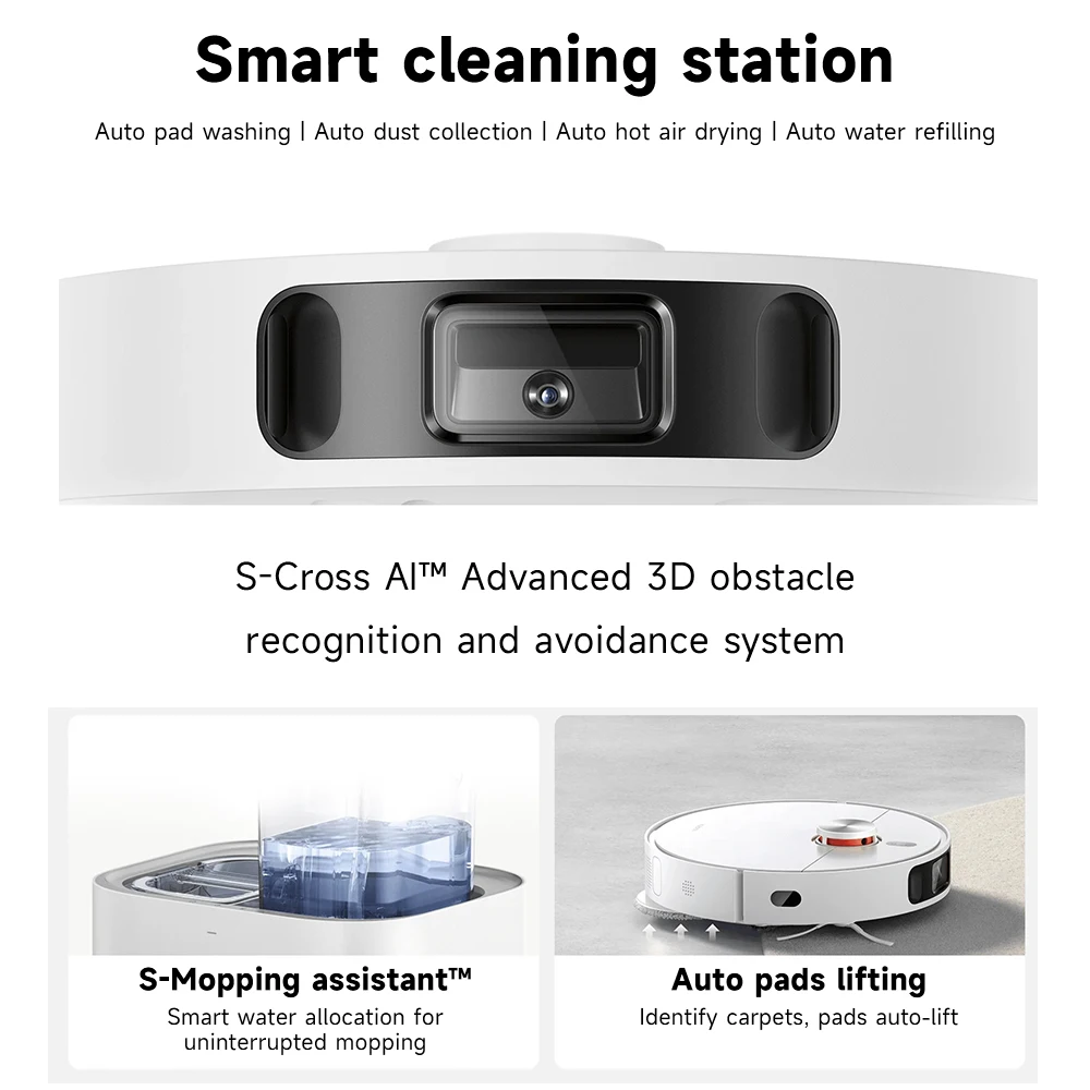 Xiaomi mijia omni robô mop aspiradores de pó base inteligente b101cn/c102cn eliminação sujeira coleta poeira doca vazia automática auto lavagem