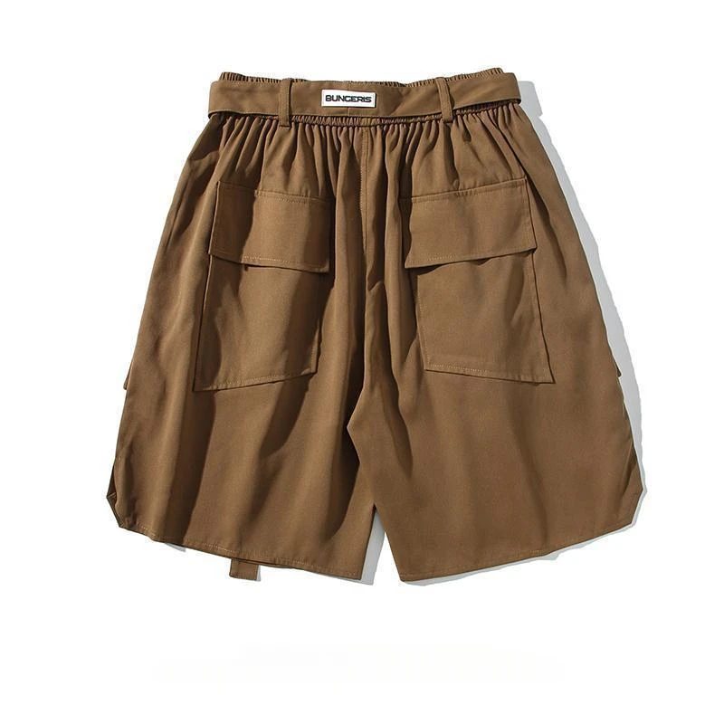 EBAIHUI Summer Men's Shorts Solid Color Casual Male Sports Pants Retro Ribbon Design Man Clothing