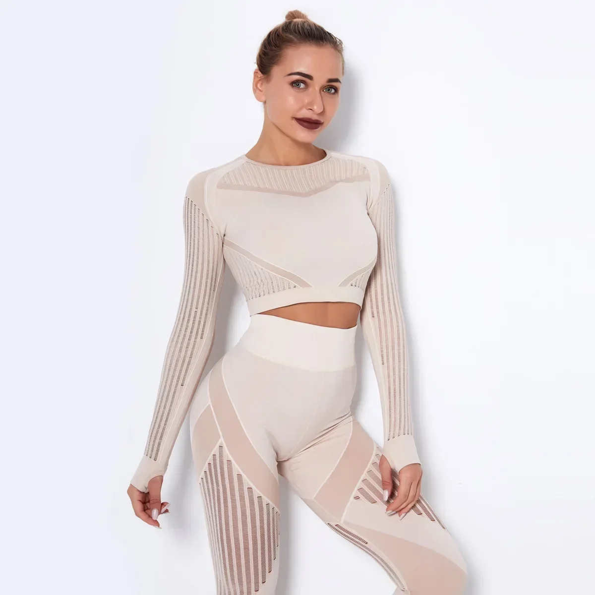 Women's Sports Kit Fitness Clothing Training Sporty Leggings Set Gym Wear Woman Yoga Pants Suit Workout Clothes Sportswear