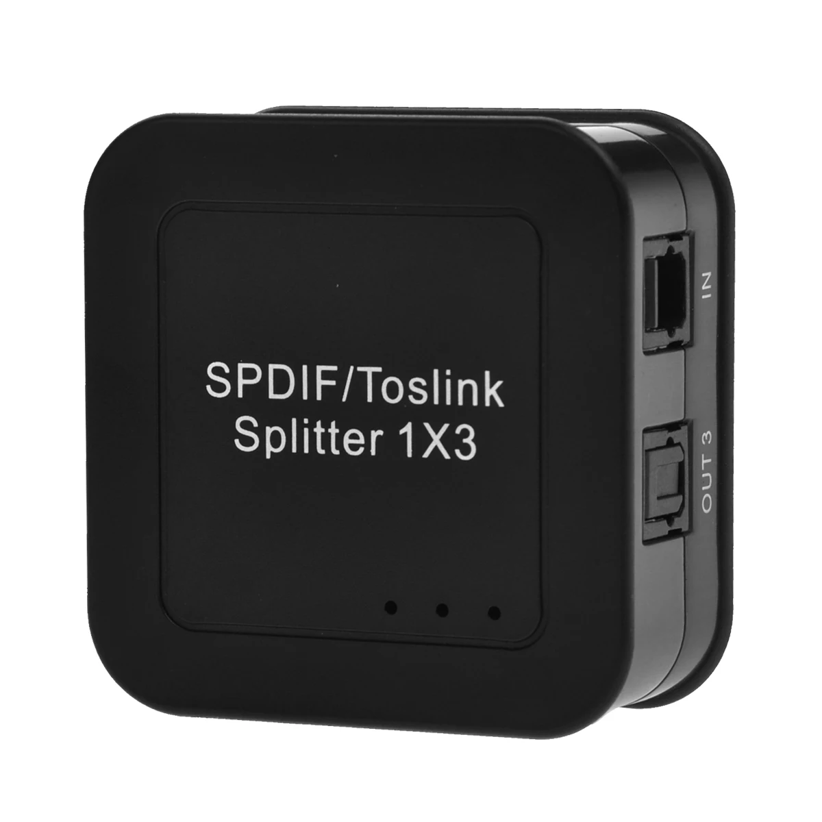 

1X3 Spdif Digital Optical Audio Splitter 1 In 3 Out Fiber Black 54X54X23.5Mm Plug Play 40M Transmission Eu Plug Adapter