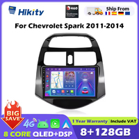 Hikity 8 Core Qualcomm Snapdragon 460 Android Car Radio For Chevrolet Spark 2011-2014 CarPlay GPS Navigation FM 2din autoradio
