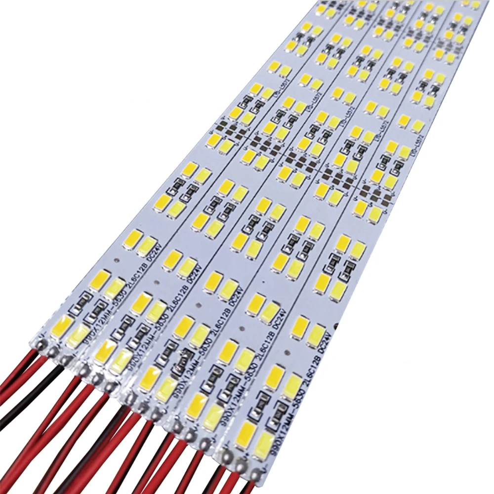 

50pcs*1m Factory Wholesale Double row 6500K CW+3500K WW Mix bicolor cct 4000K,DC12V 144 SMD 5630 LED Hard Rigid LED Bar Light