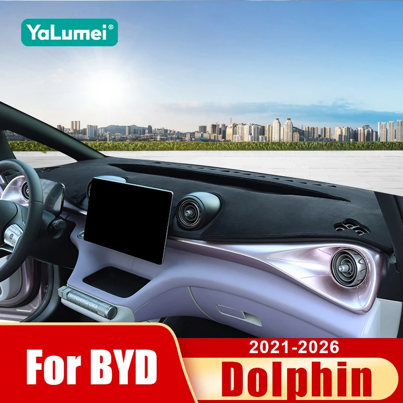 Para BYD Dolphin 2021 2022 2023 2024 2025 2026: Tapete Protetor de Painel Automotivo com Isolamento Térmico e Antiderrapante - Acessório Essencial