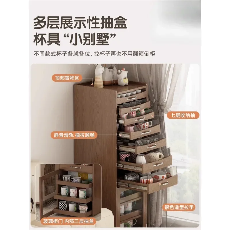 Tea set storage Small teacup cabinet table Side cabinet
