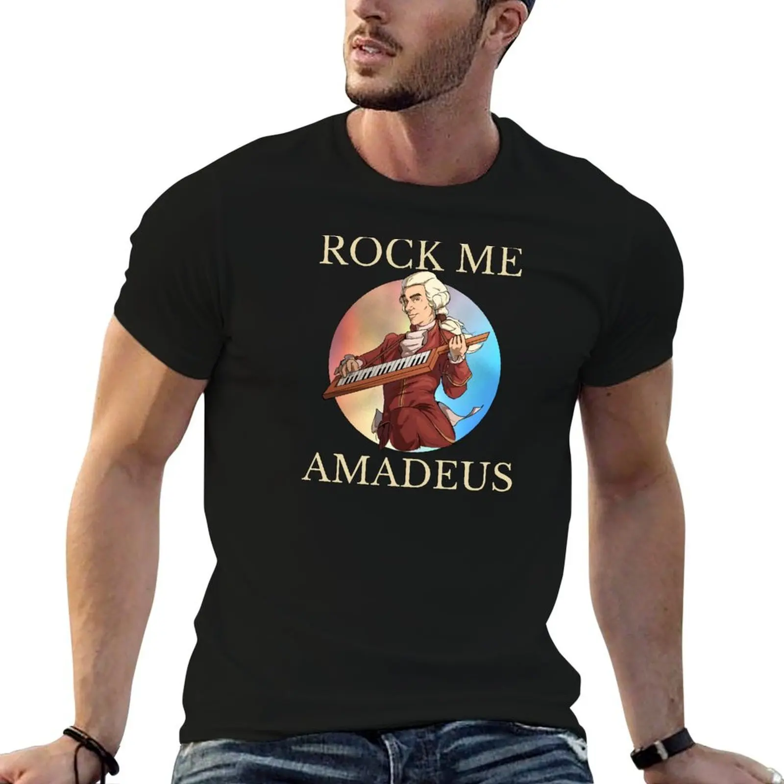 

Rock Me Amadeus glow T-Shirt man tshirt graphic t shirts for man t shirts designer T-shirt