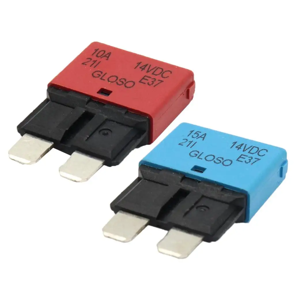 Mini Low Profile Blade Fuses Resettable Circuit Breaker Reusable Fuse Block 12V 24V for Vehicle Marine Equipment