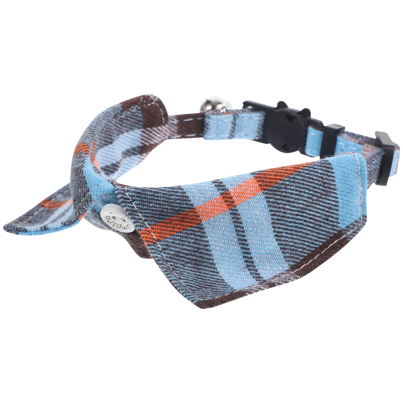 

Adjustable Plaid Cloth Pet Bell Kitten Neckwear For Cats Comfortable Skin-Friendly Collars Decorative Collar For Indoor Cats