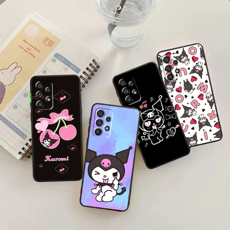

Kuromi Art Cute Cartoon For Samsung A53 A52 A33 A32 A51 A71 A21S A13 A73 A50 A22 A23 A03 A72 A54 A12 5G Black Back Phone Case