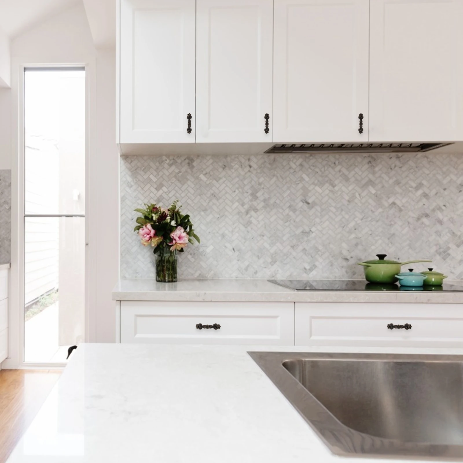 

24pcs Zinc Alloy Drawer Pulls Cabinet Knobs Vintage Handles Furniture Hardware Safe Environmental Protection