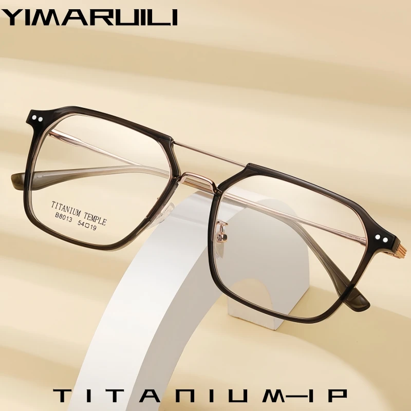 

YIMARUILI Fashion Trend Pilot Glasses Men and Women Ultra-light Titanium TR90 Big Size Optical Prescription Eyeglasses Frame 80