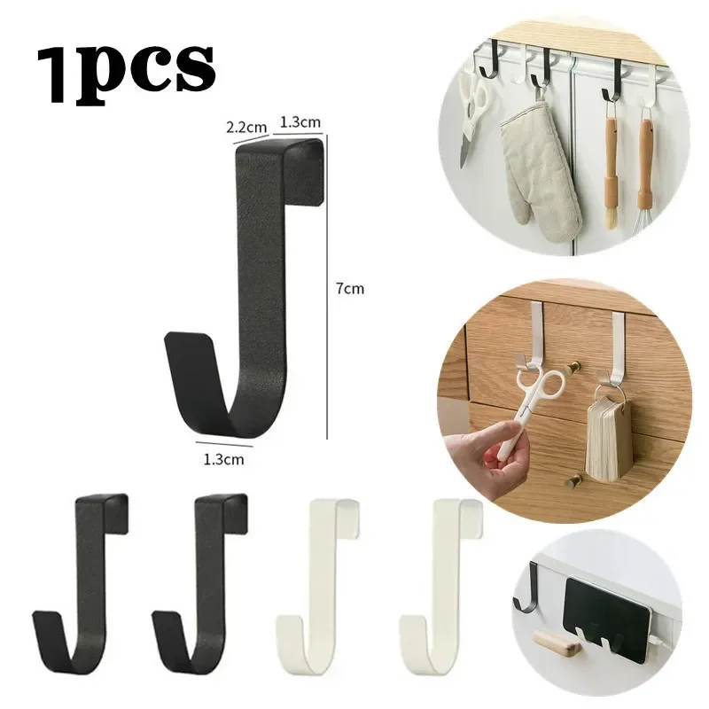 Multi-Purpose Hooks Kitchen Cabinet Door Back Hook Hanging Rack Clothes Coat Hat Towel Hanger Storage Hook Bathroom Accessories