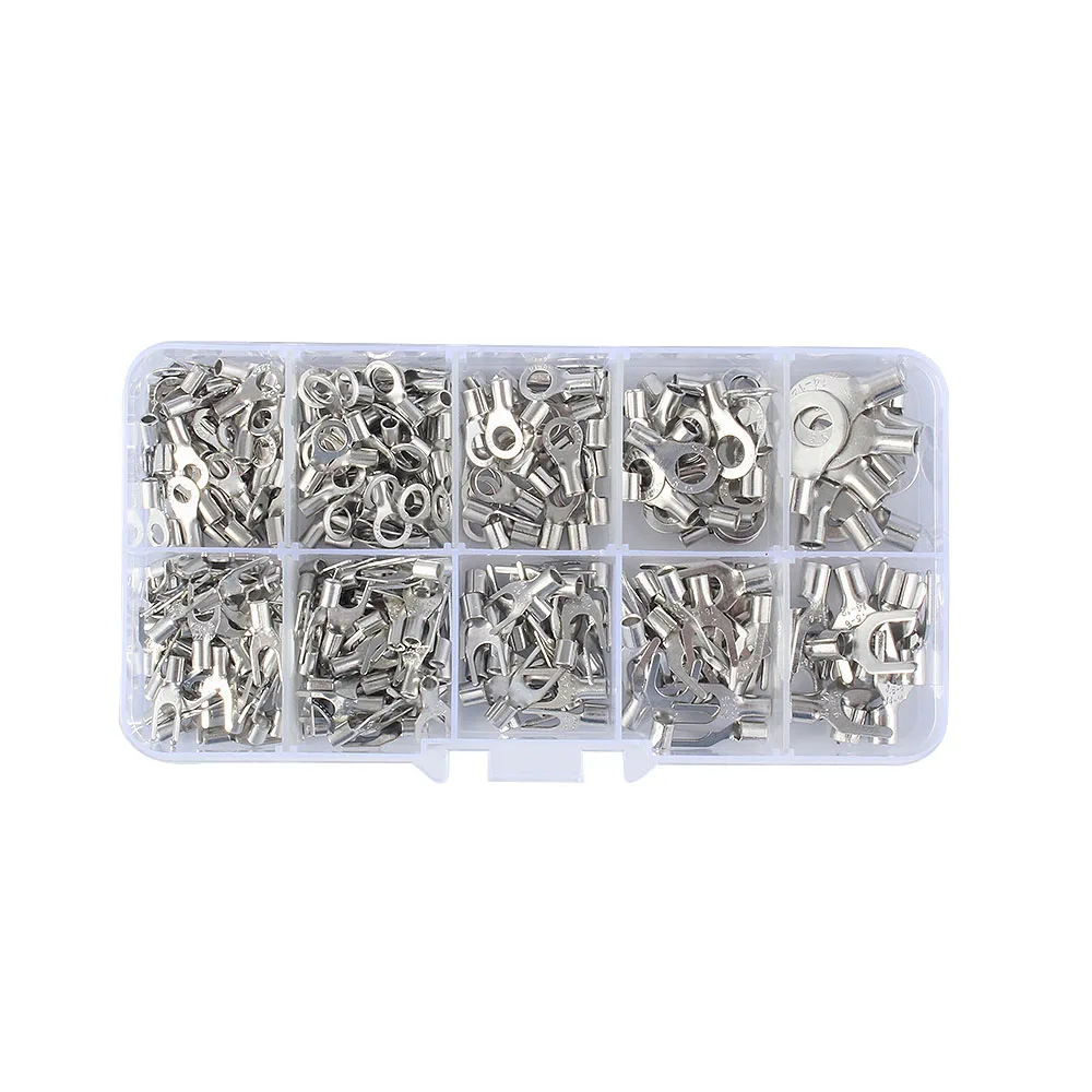 Kit d'assortiment de terminaux en laiton de type U, fourchettes à anneau Non isolées 320, 10 en 1, connecteur de fil de câble, broche à sertir