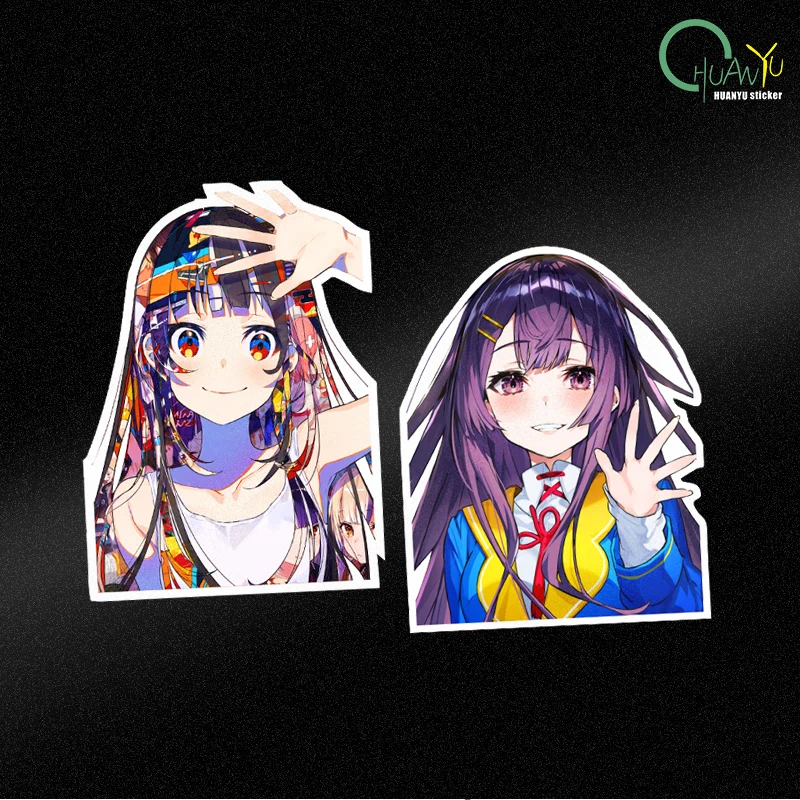 Jdm sexy anime student uniform fun creative car windows motorcycle bumper reflective waterproof stickers