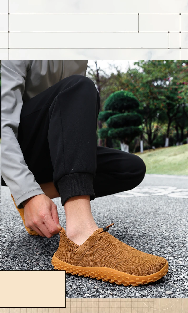 Neue Herren-Barfußschuhe mit breiter Passform, rutschfeste, atmungsaktive Wanderschuhe für Herren, verschleißfeste, leichte Laufschuhe, Größe 36–48 – Detail 10