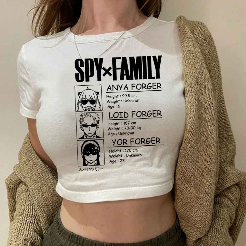 Anya Spy X Family Crop Top Recortado Gyaru Lindo Hada Slim Fit Lindo Grungecamisetas Harajuku كم ملابس جمالية غير رسمية