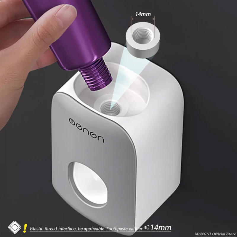 MENGNI-Automatischer Zahnpastaspender, Quetscher, Zahnpasta-Zahn, staubdicht, Zahnbürstenhalter, Wandhalterung, Ständer, Badezimmer-Zubehör