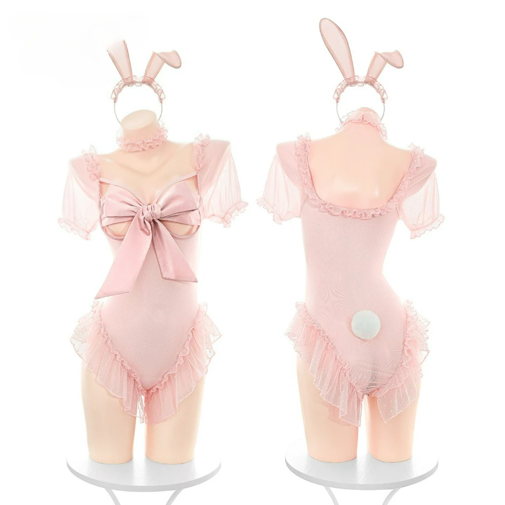 

Hot Sale Sexy Lingerie Open Crotch Bodysuit Bunny Girl Costume Lingerie Set Sexy Clubwear Valentine Christmas Party