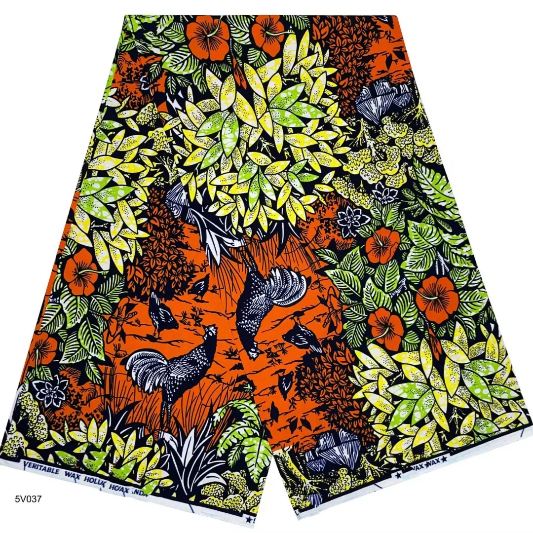 2025 Nigerian Supe-Wax Print African Fabrics High Quality for Patchwork New Style Fabric for Clothing Home Decor T9