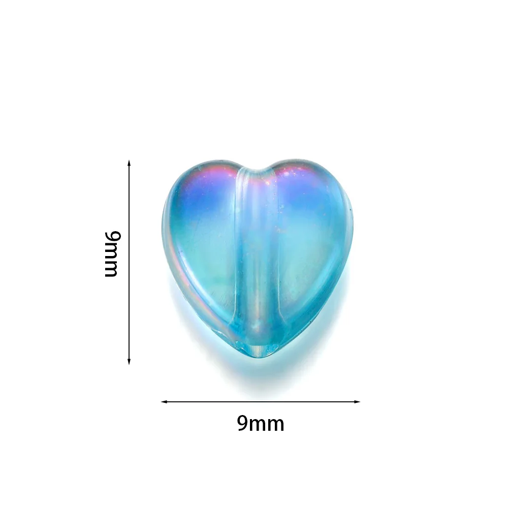 100 sztuk/partia 9mm kolorowe serce miłość akrylowe luźne koraliki dystansowe do tworzenia biżuterii DIY ręcznie robiony naszyjnik akcesoria do