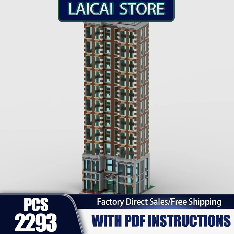 

City Street View Moc Building Blocks Hotel Skyscraper Model Technology Bricks DIY Assembly Holiday Construction Toy Set Gifts