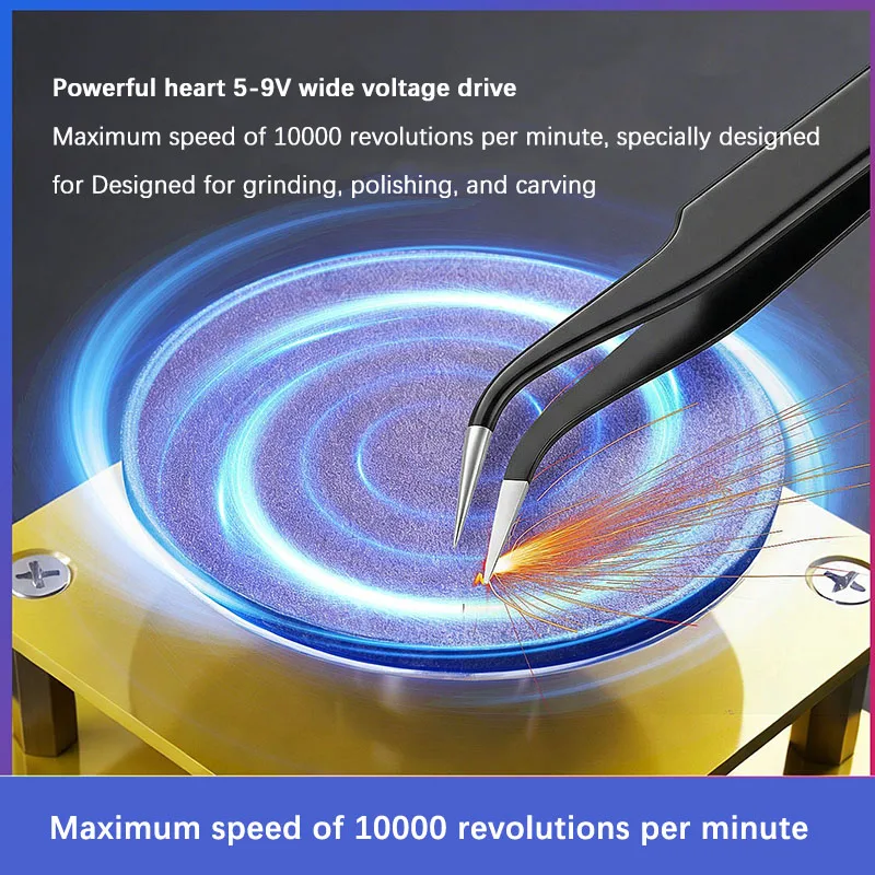 Portable Mini Micro Electric Grinder Multifunction Polishing Machine Tweezers Soldering Tips for Delicate Repair Tasks