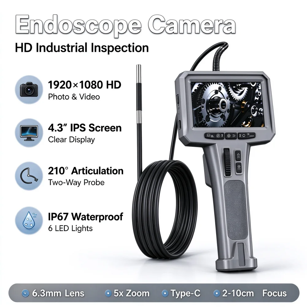 2MP Industrial Borescope Camera 4.3