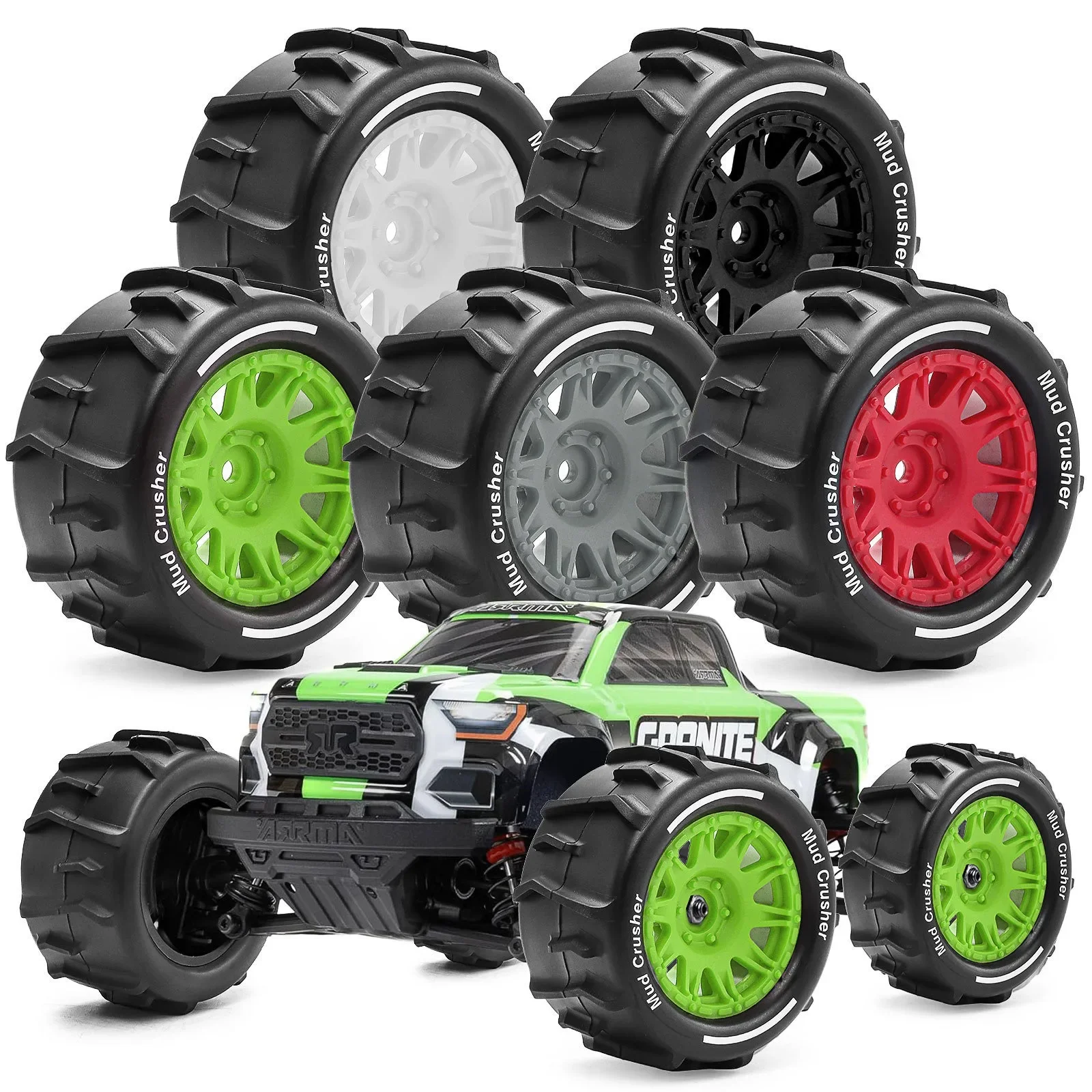 

4pcs 73mm Short Course Truck Sand Tire for ARRMA 1/18 GRANITE GROM RC Car Upgrade Parts Accessories