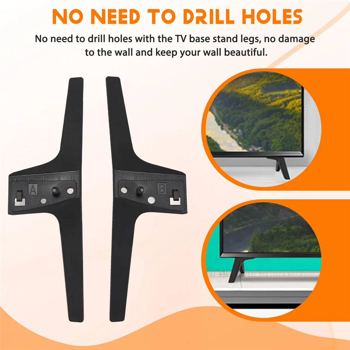 AT77 Stand for LG TV Legs Replacement,TV Stand Legs for LG 49 50 55Inch TV 50UM7300AUE 50UK6300BUB 50UK6500AUA Without Screw