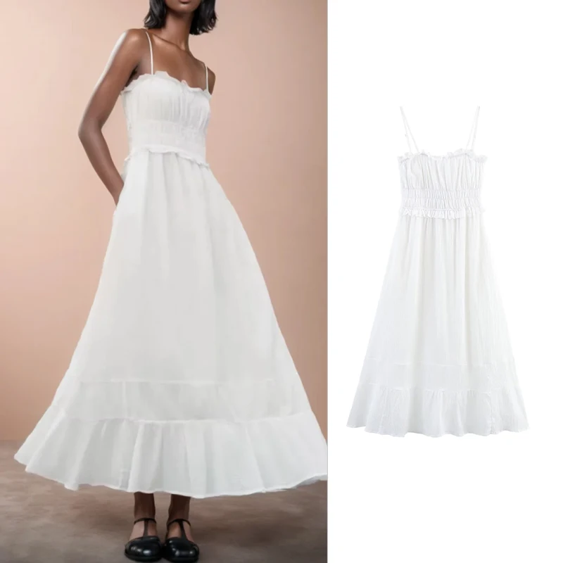 

Dresses Summer Women's 2025 New Simple Tube Top Sling Elegant Long Women's Dress Street Chic Slim Summer Dress