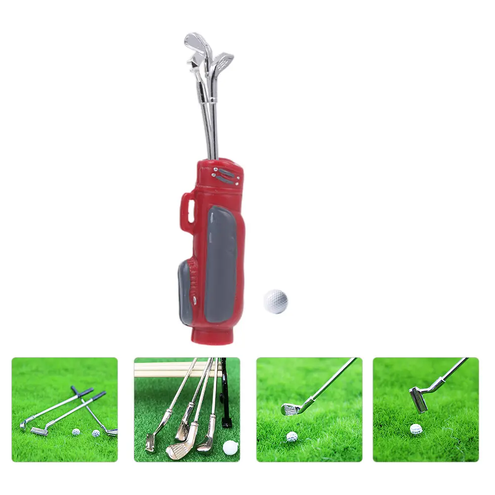1 ensemble de Mini Kit de Golf léger, sûr, résistant à l'usure, équipement de Golf Miniature, fourniture de décoration de maison, Mini décor de maison