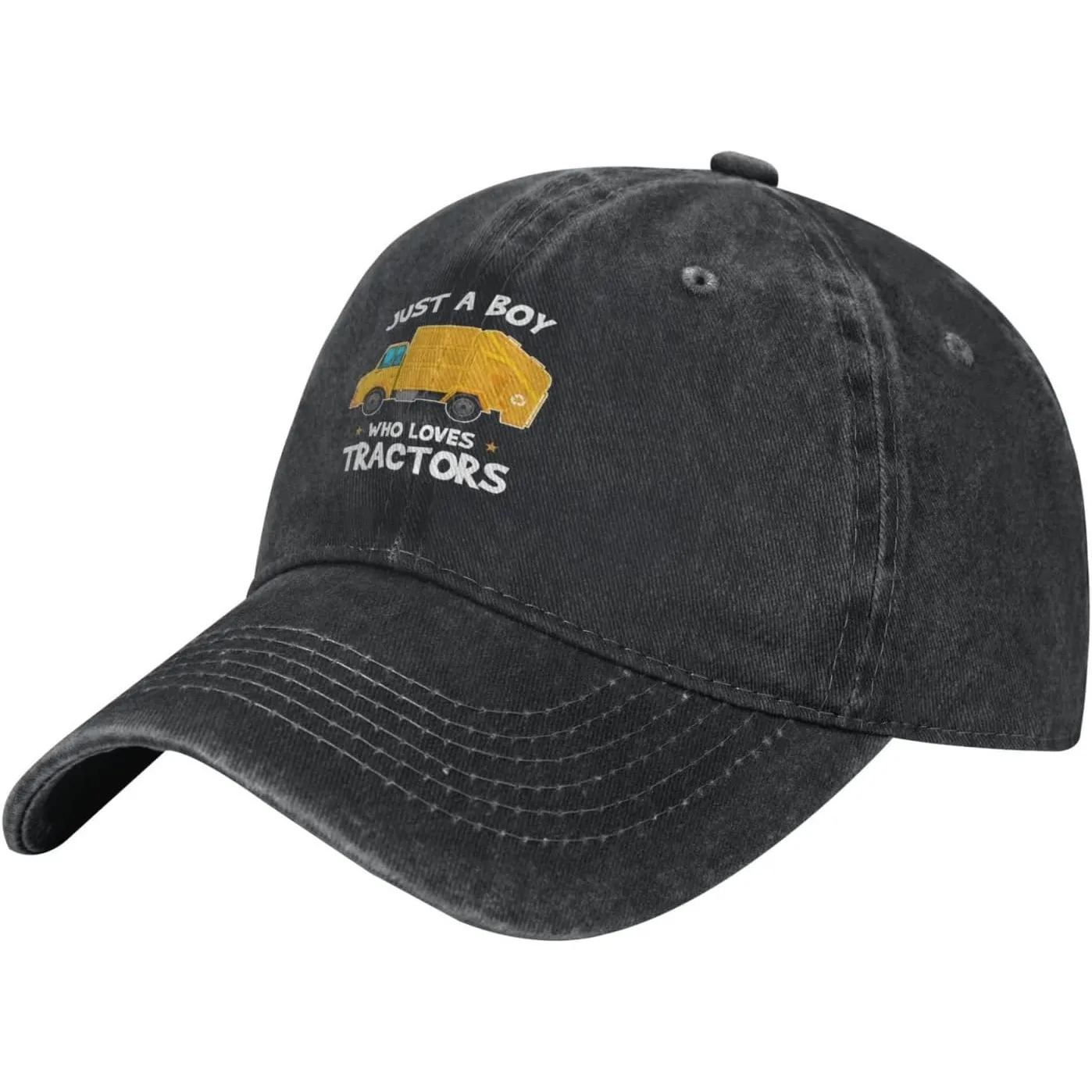 Loves-Garbage-Trucks-Baseball-Cap-Washed-Denim-Adjustable-Casual-Outdoor-Golf-Hat