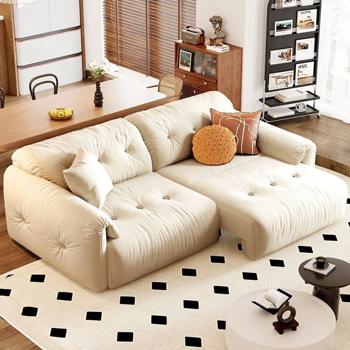 

Новейший дизайн, электрический диван-кровать, современный кремовый стиль, популярная ткань для гостиной, дома, диван-кровать с дистанционным управлением