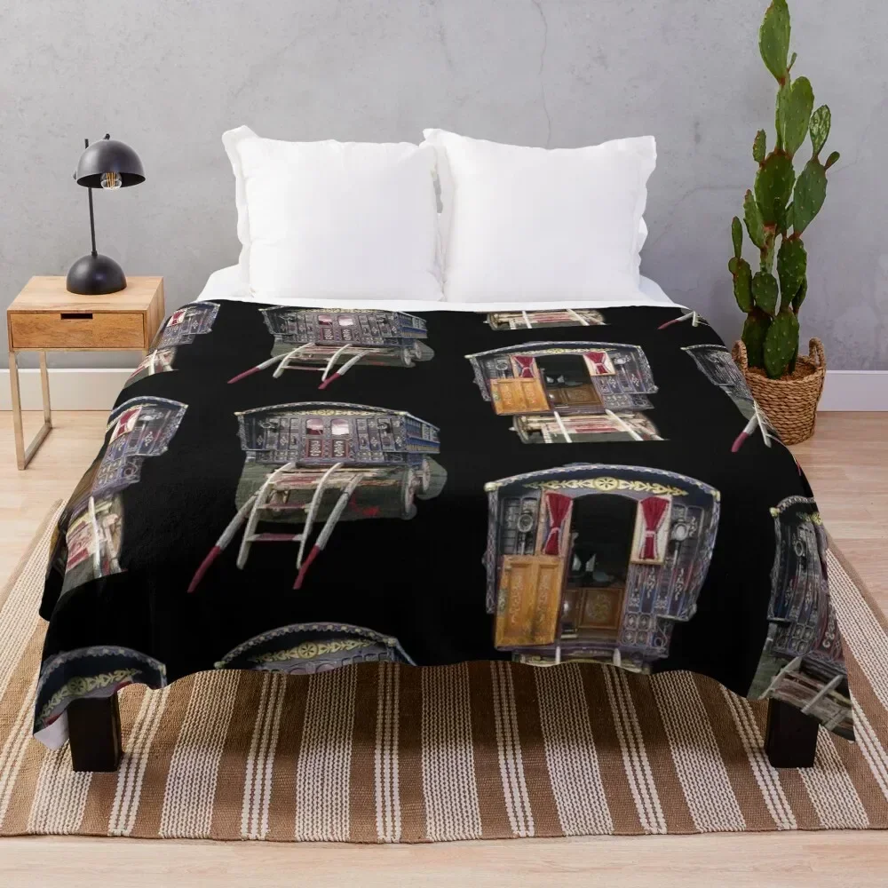 

vardo, gipsy caravan,Romany gypsy traveler Throw Blanket Soft Cozy Blanket for Pet Kids Adults