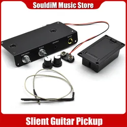 Active Mute Guitar Pickup with Battery Box for Travel Static Guitar Players Black Silent Guitarra Accessories