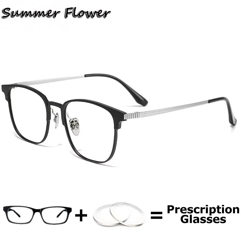 

Prescription Glasses Men Clip On Optical Eyeglasses Frames Dark and Yellow Driving Lenses Myopic Farsight Women Eyewear