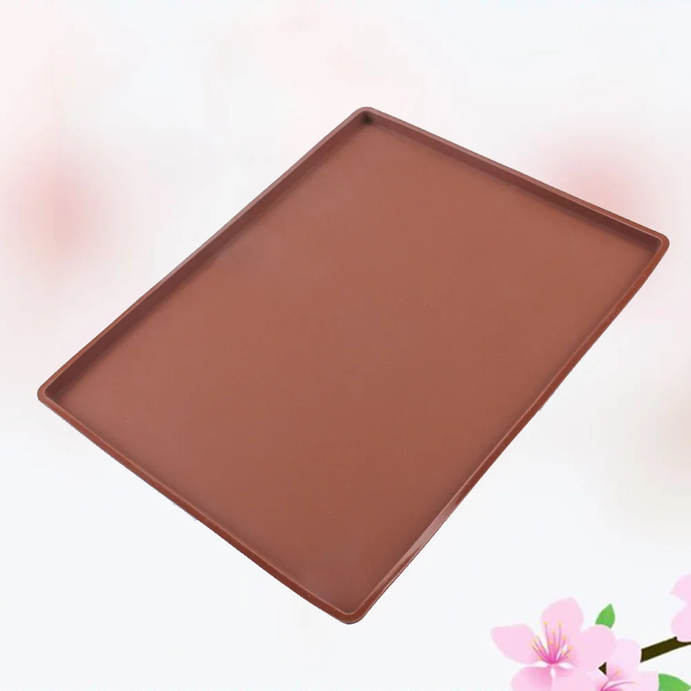 Nonstick Multi-function Baking Pastry Tool Swiss Roll Cake Mat Flexible Baking Tray Pan Silicone Cookies Mold Bakeware (Coffee)