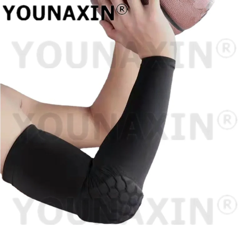 1 Pair Unisex Sunscreen UV Gloves Basketball Honeycomb Arm Guard Sleeve Brace Football Baseball Cycling Sports Support Elbow Pad