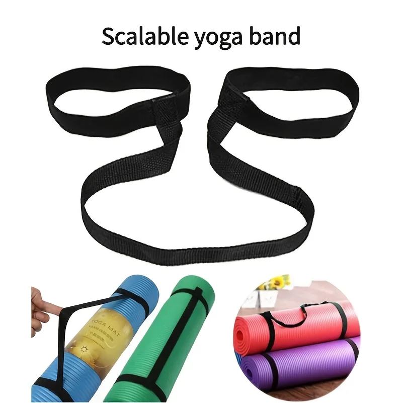 1PC Multifunctional Elastic Yoga Mat Shoulder Carry Binding Strap for 8-10mm Mats Portable Fitness Storage Accessory