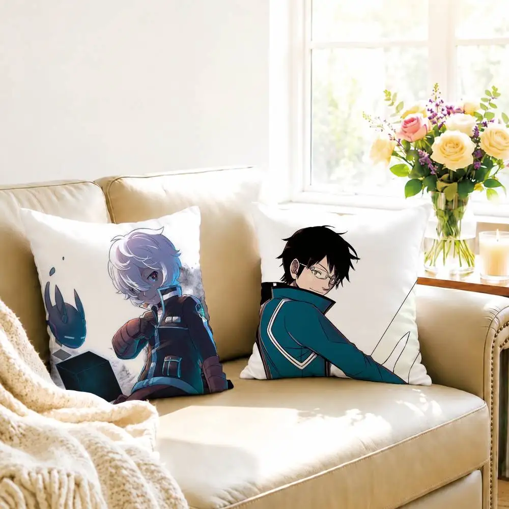 Anime World Trigger Yuma Kuga Square Double-Sided printed Pillow Case Bedroom Bedside Pillow Sofa Cushion Cover Gift