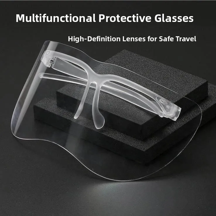  Frame Transparent Protective Glasses Sandproof Splashproof Goggles Black Frame Anti Fog Home Use Eye Protection