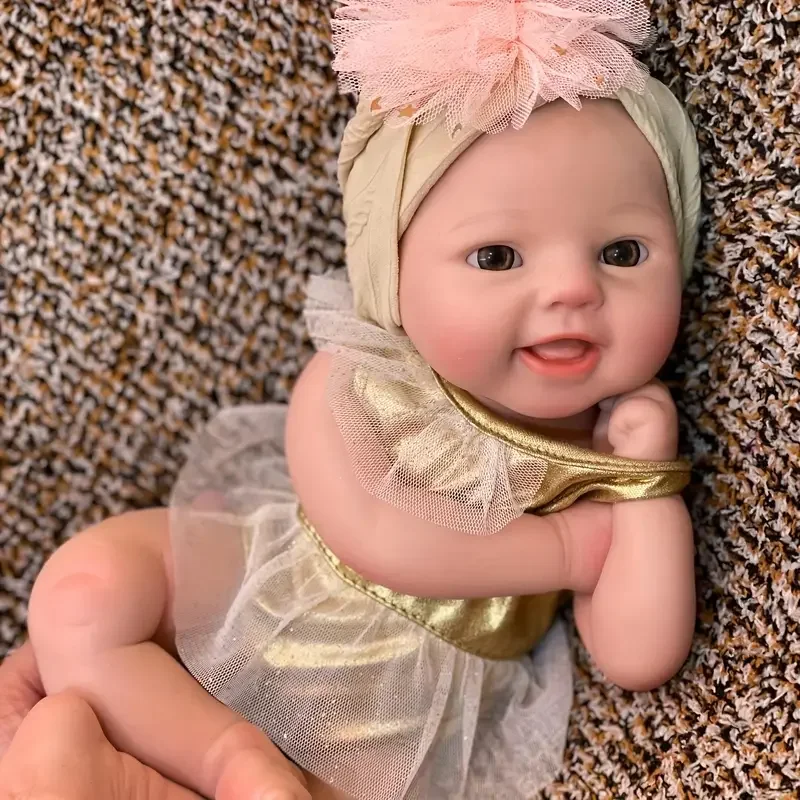 16 Inch Emmy bebe reborn reallista de silicone Girl Handmade Soft Touch Solid Silicone Bebe Reborn Doll