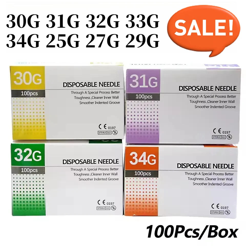 Tattoo Needles Quality Disposable Micro Plastic 18G,30G,25G,27G,26G,32G,22G Painless Small Needle Sterile Injector Tool Parts