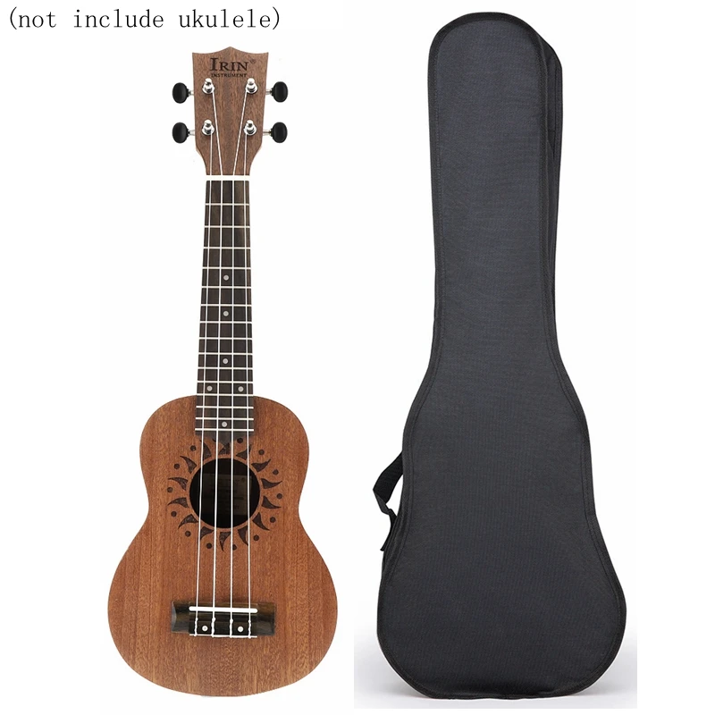 21 Inch Black Portable Ukulele Bag Soft Case 600D Oxford Fabric Monolayer Bag Single Shoulder Backpack Padded