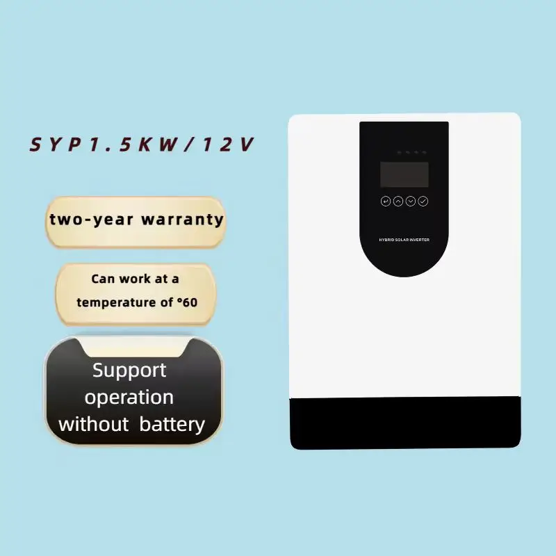 1.5kW 12V Pure Sine Wave Hybrid Grid Solar Inverter Single Output 220VAC LED Display 60Hz AC 99.9% Efficiency 24 Months Warranty